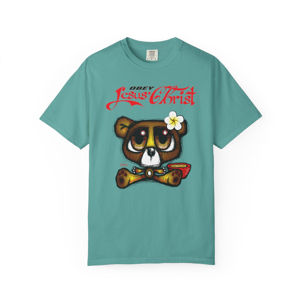 Jesus Christ Bear Graphic T-Shirt — "Obey Jesus Christ" Religious Tee