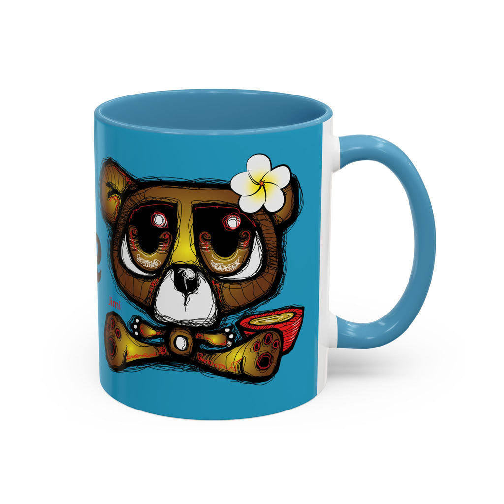 Tropical Bear Coffee Mug, Cute Bear Mug, Relaxing Coffee Cup, Gifts for Animal Lovers, Fun Decor, Summer Vibes