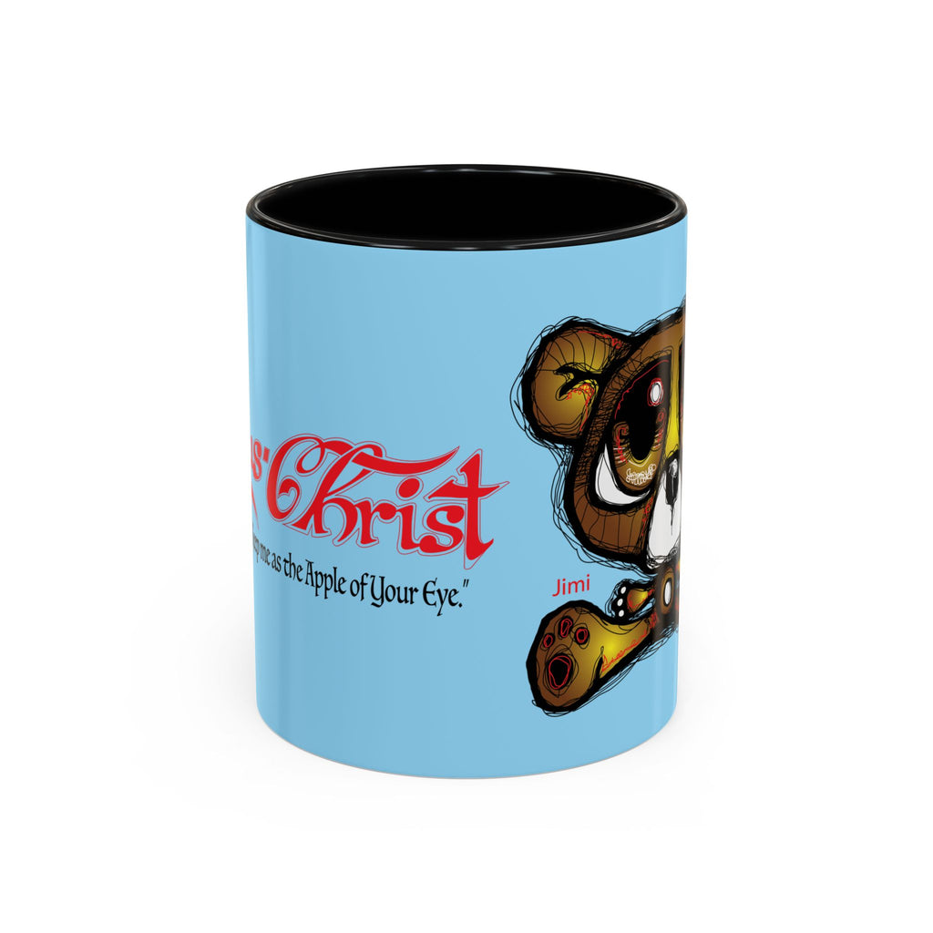 Coffee Mug — Cute Teddy Bear with Ukulele & 'Christ' Script Accent (11/15oz)